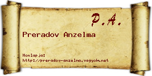 Preradov Anzelma névjegykártya